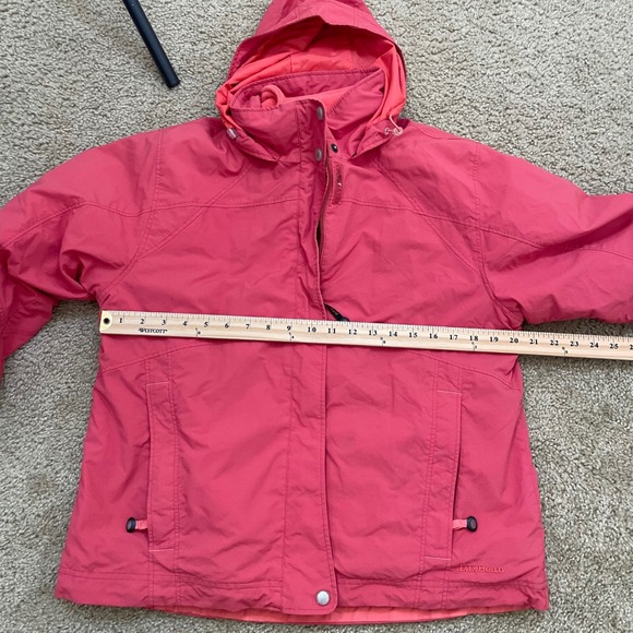 VTG LL Bean Womens Coral 2 jackets w/ Insulated Fleece Liner Jacket Hood Medium - Picture 3 of 13
